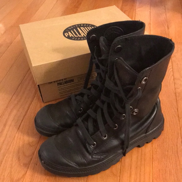 palladium baggy leather boots
